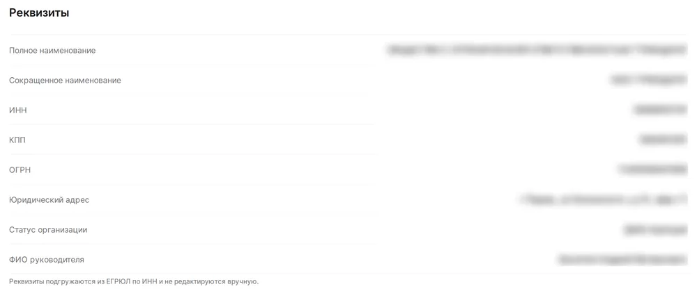 Реквизиты по ИНН